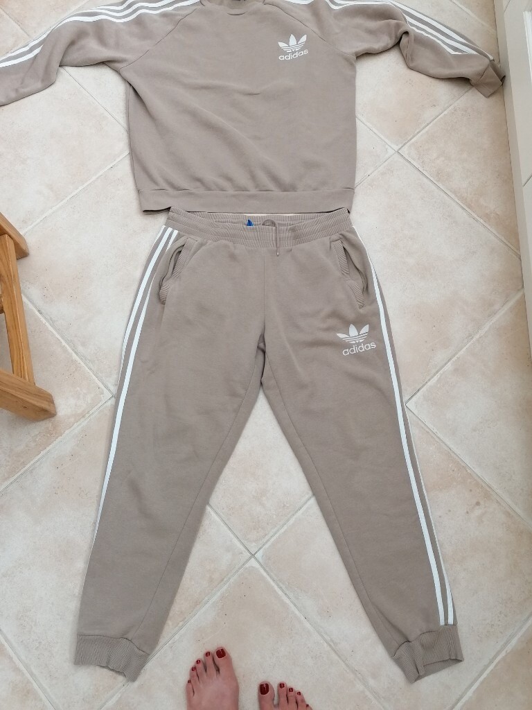 adidas beige tracksuit mens